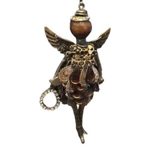 Unique Antique Bronze Angel Pendant JK